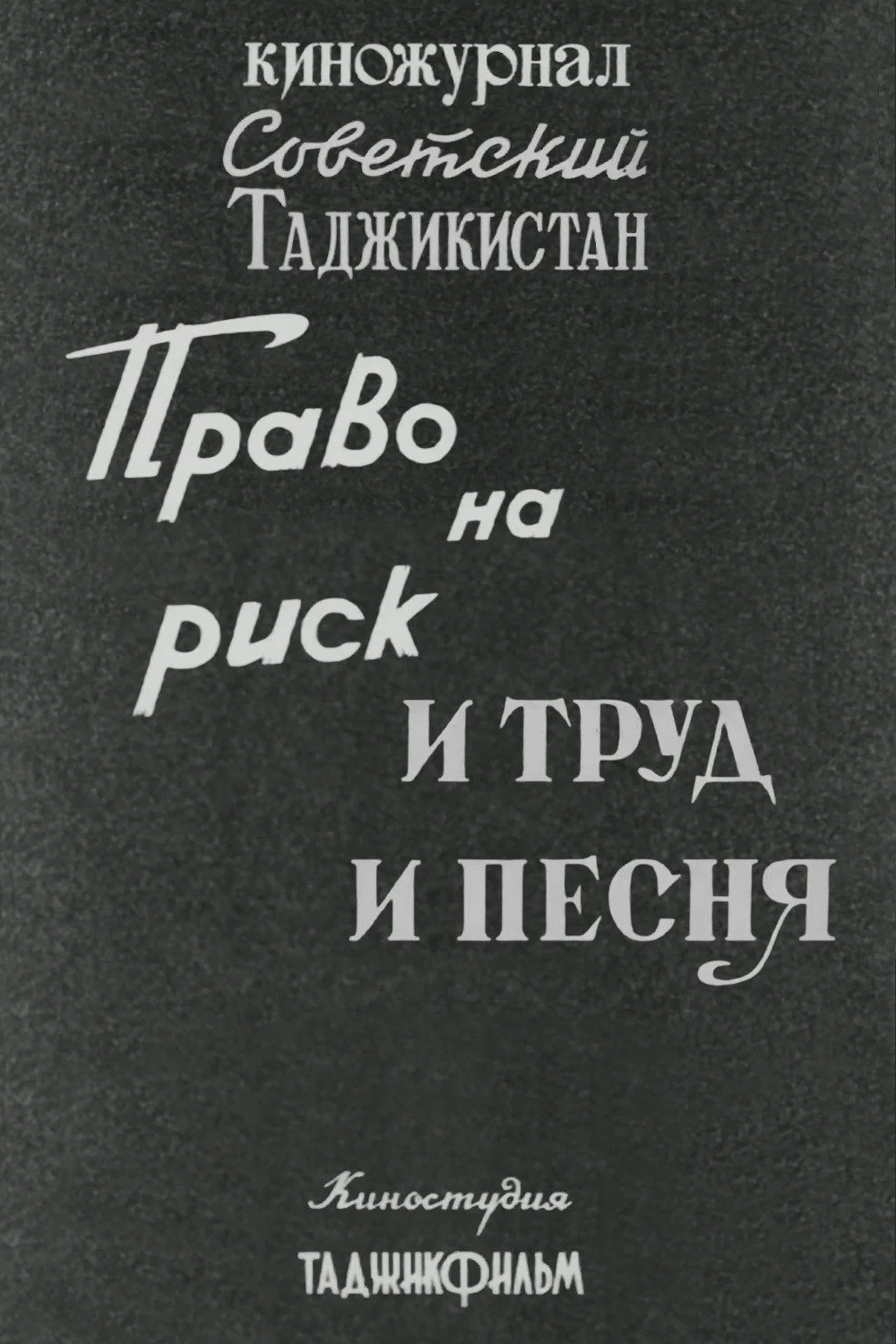Постер фильма Советский Таджикистан: Право на риск. И труд и песня.